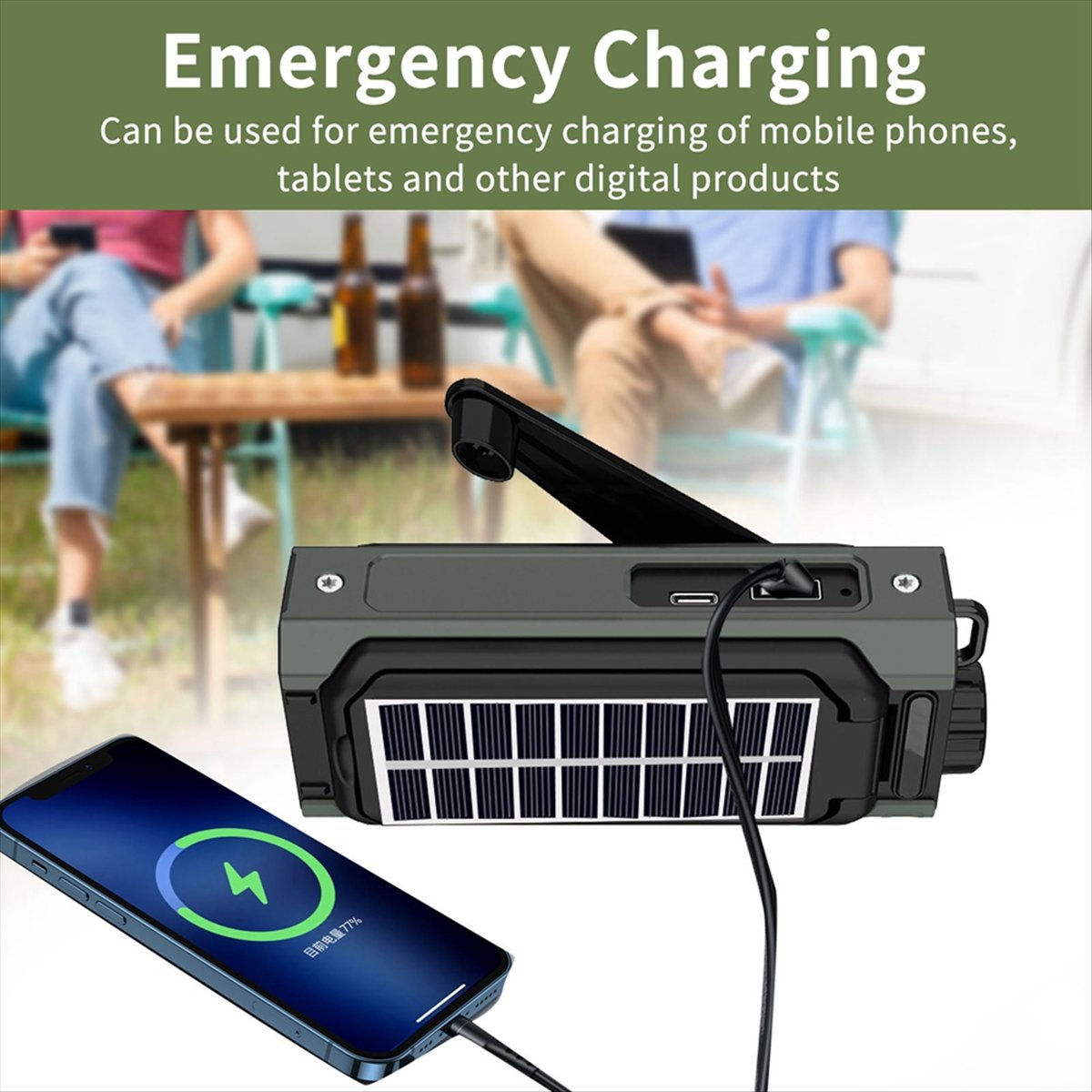 Usb Charger Dynamo - Rádio Solar Portátil A26Z, Rádio de