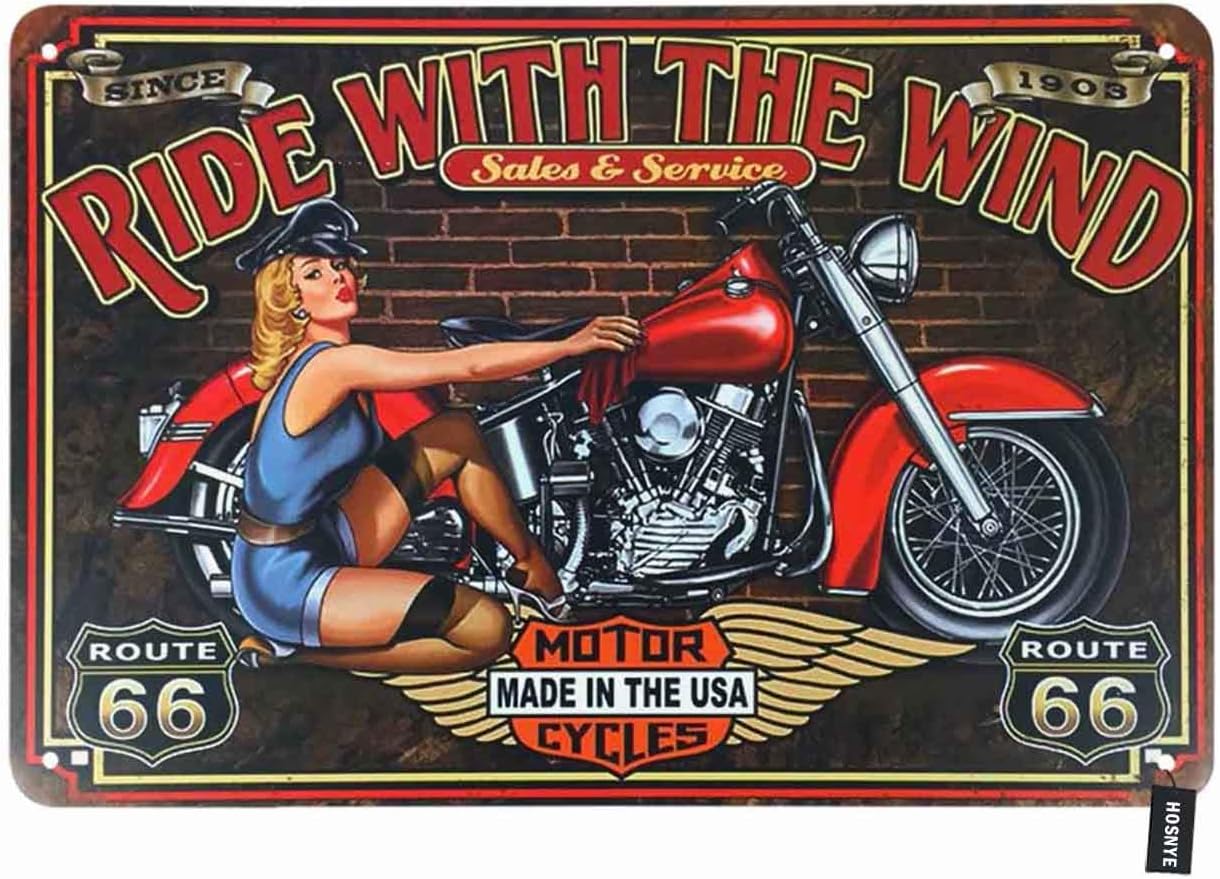Cycling Quote - Placa de Metal Vintage Pin-Up Girl