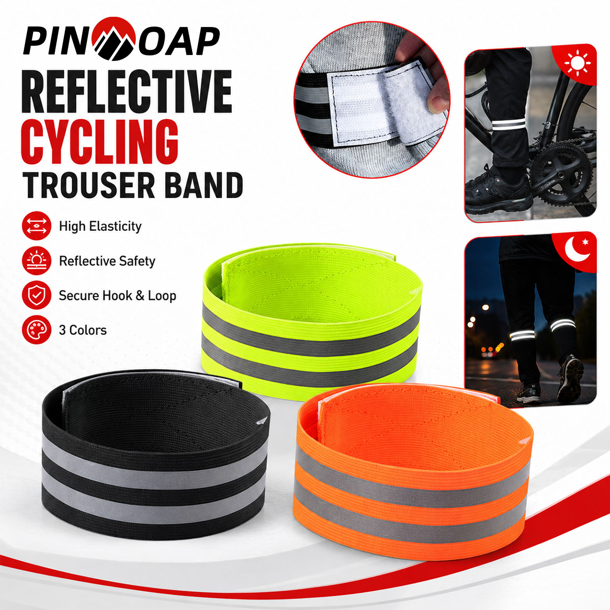 Cycling Commuter Trousers - PINMOAP 1/2PCS Cinta Refletiva para Perna