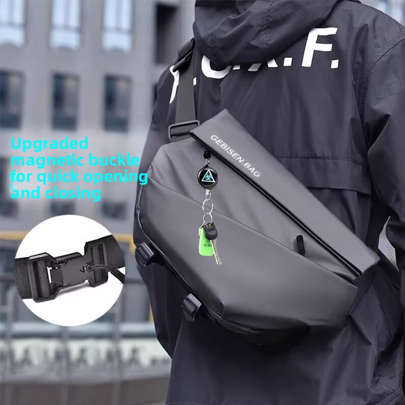 Cycling Commuter - Bolsa transversal masculina com fivela magnética,